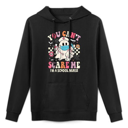 You Cant Scare Me Im A School Nurse Funny Halloween Nurse Shape Retention Hoodie