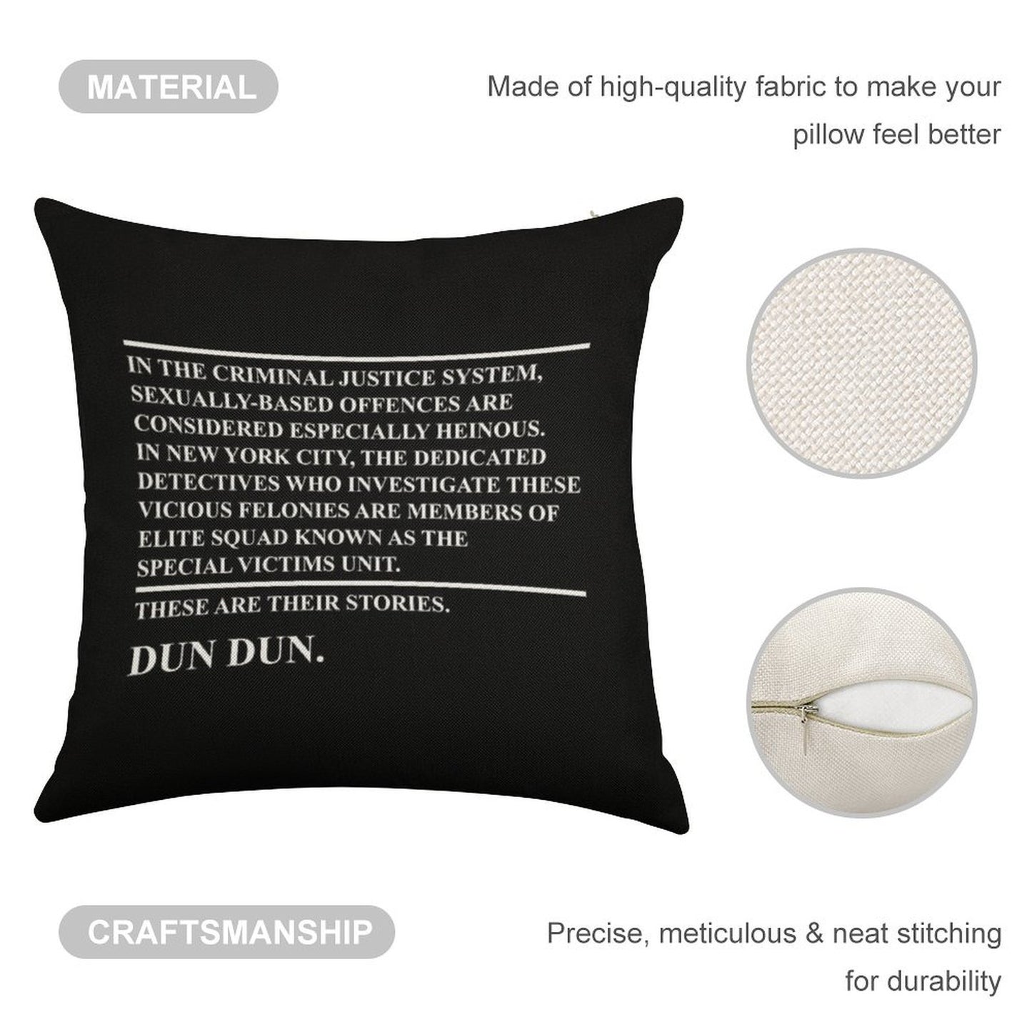 Law & Order Svu Linen Throw Pillow Cover