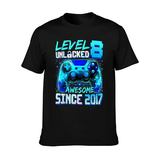 Level 8 Unlocked 8th Birthday Boys Gamer 8 Year Old Gift T-Shirt