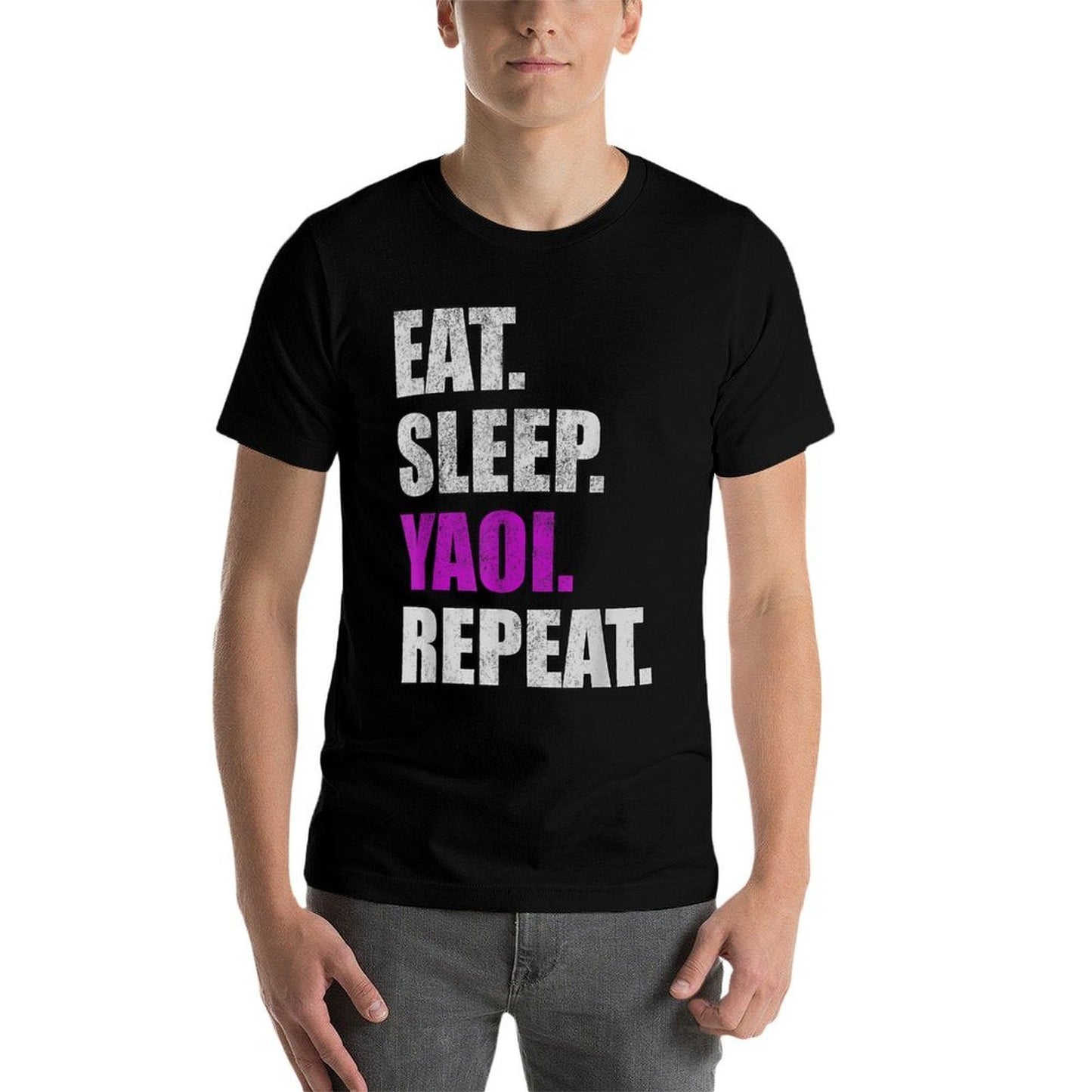 Eat Sleep Yaoi Repeat - Yaoi Boys Love Manga  Oversized Silhouette T-Shirt