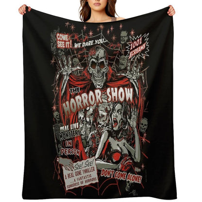 Spook Show Horror Movie Monsters Throw Blanket