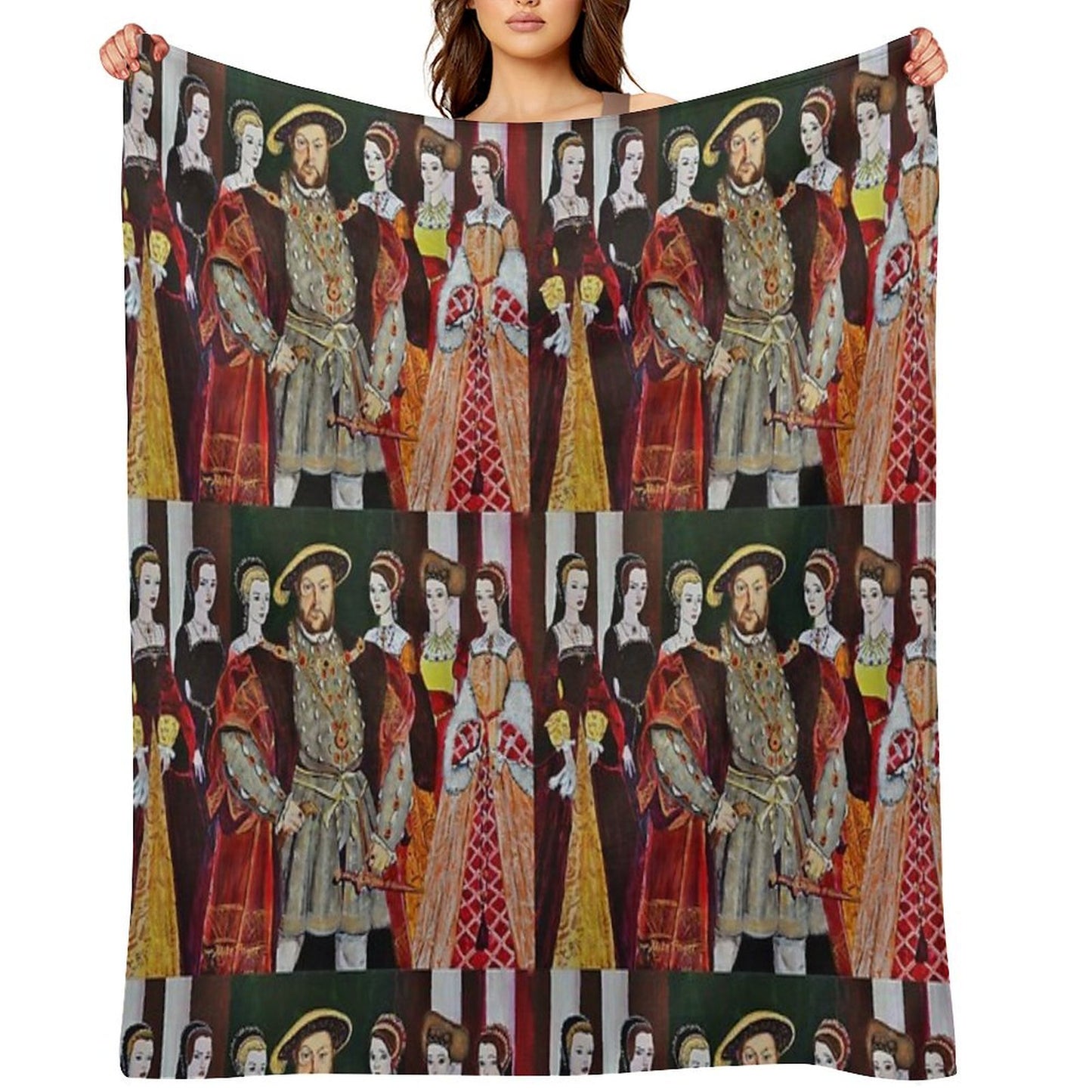 King Henry 8th And His Six Wives Throw Blanket