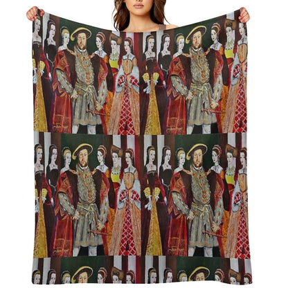 King Henry 8th And His Six Wives Throw Blanket