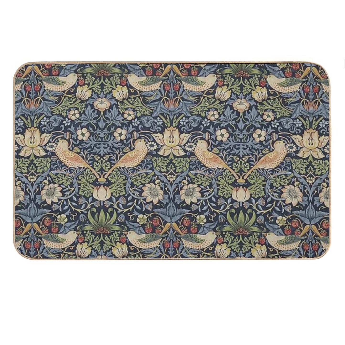 William Morris Strawberry Thief Pattern Bath Mat