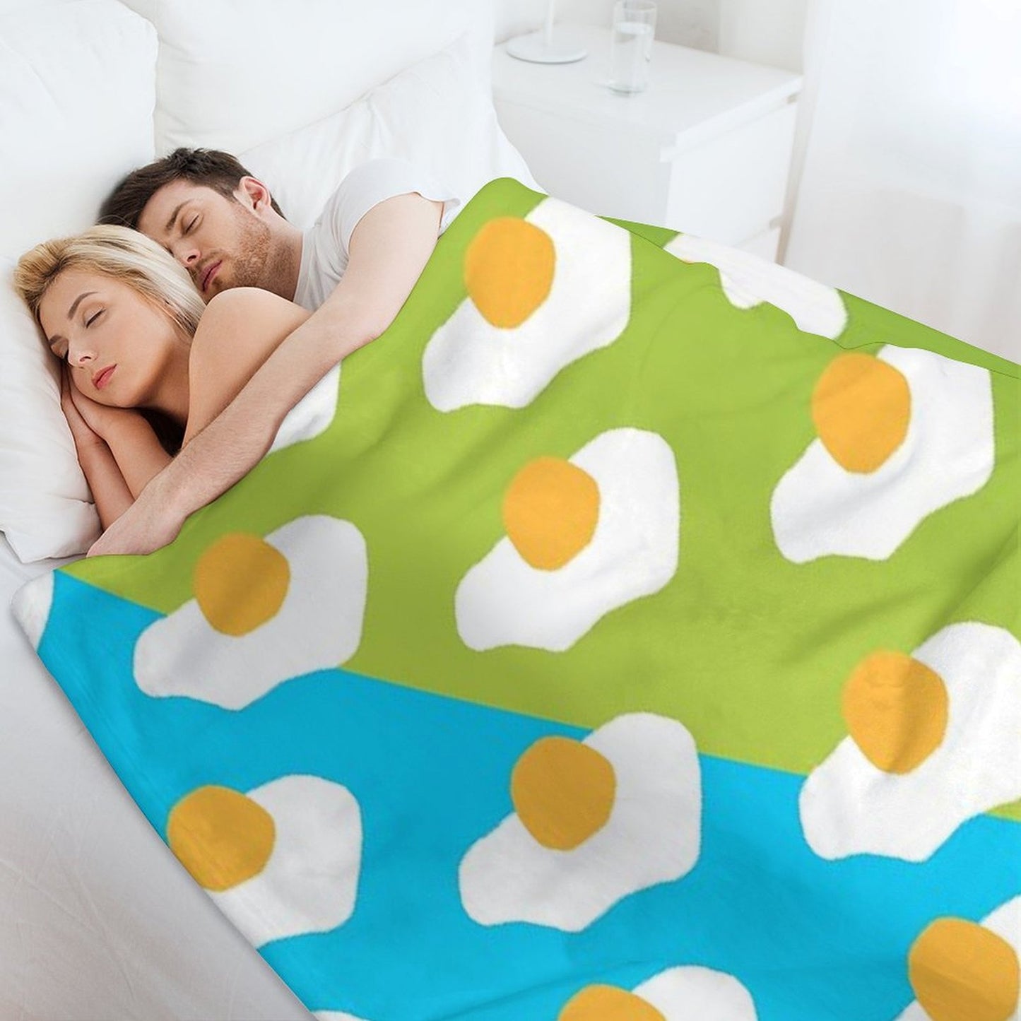 Eggsellent (blue + Green) Throw Blanket