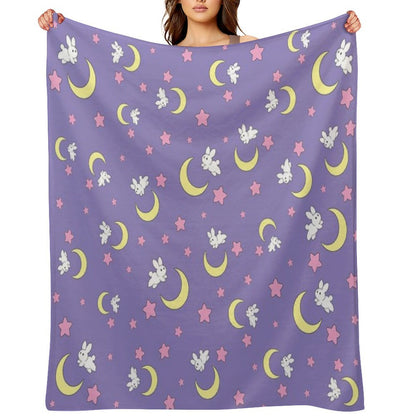 Rabbit of The Moon Throw Blanket