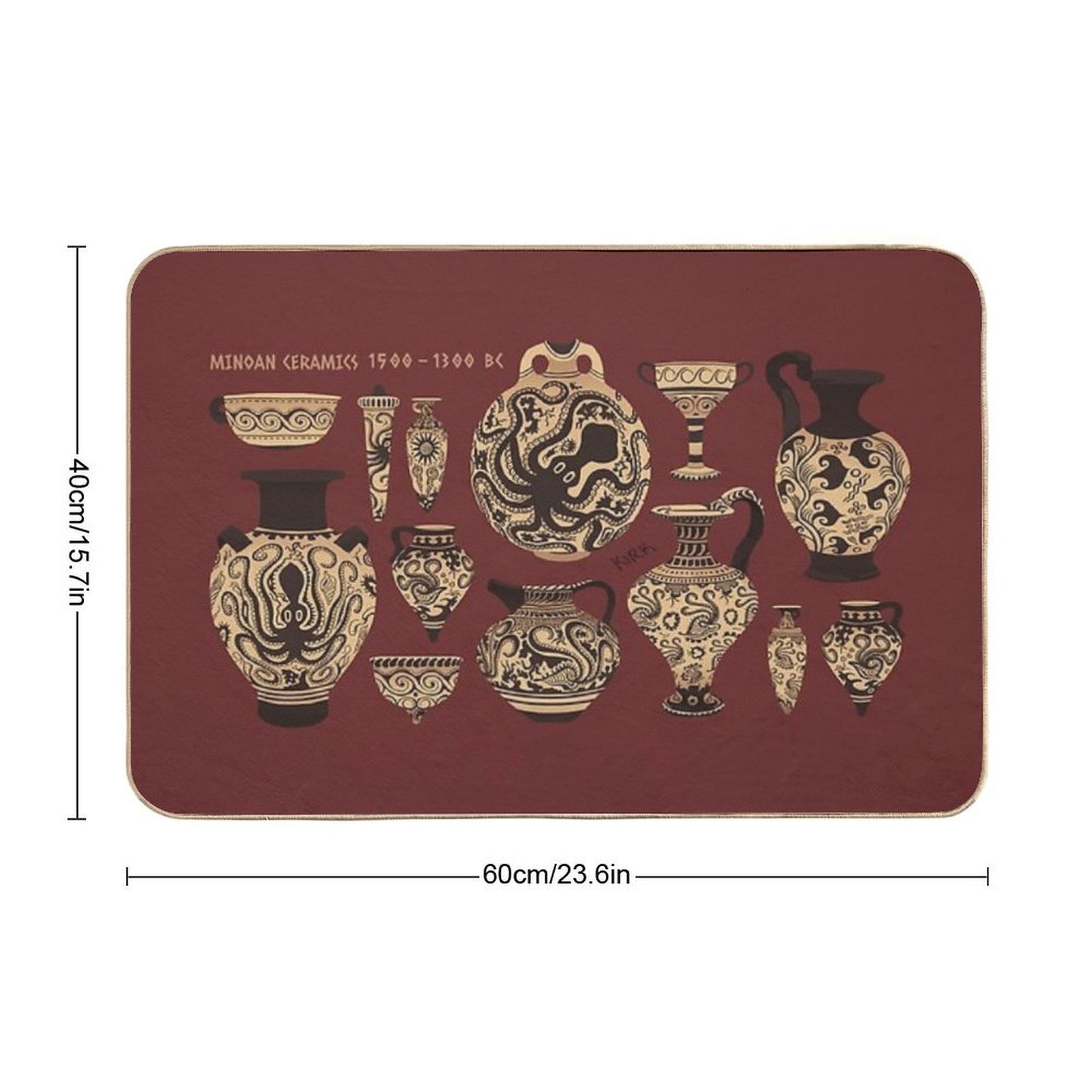 Late Minoan Ceramics  Repositionable Bath Mat