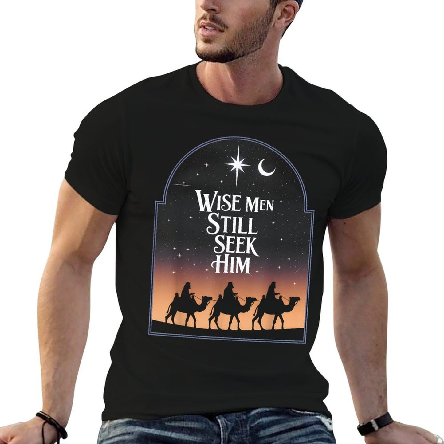 Jesus Wise Men Still Seek Him Christian Christmas  High-quality Stitching T-Shirt