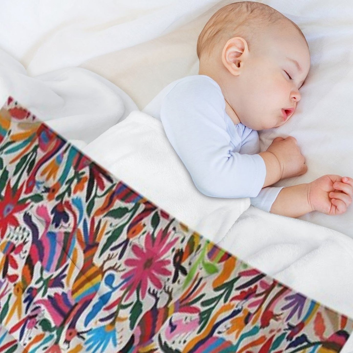 Otomi Fabric Mexico Art Throw Blanket