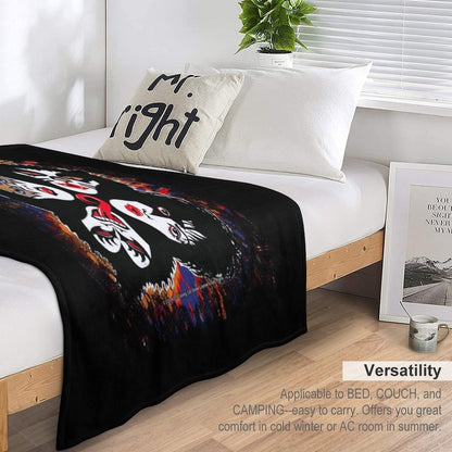 KISS ® The Band - Rock And Roll Over Splash Logo Throw Blanket