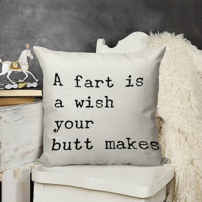 Farts Linen Throw Pillow Cover