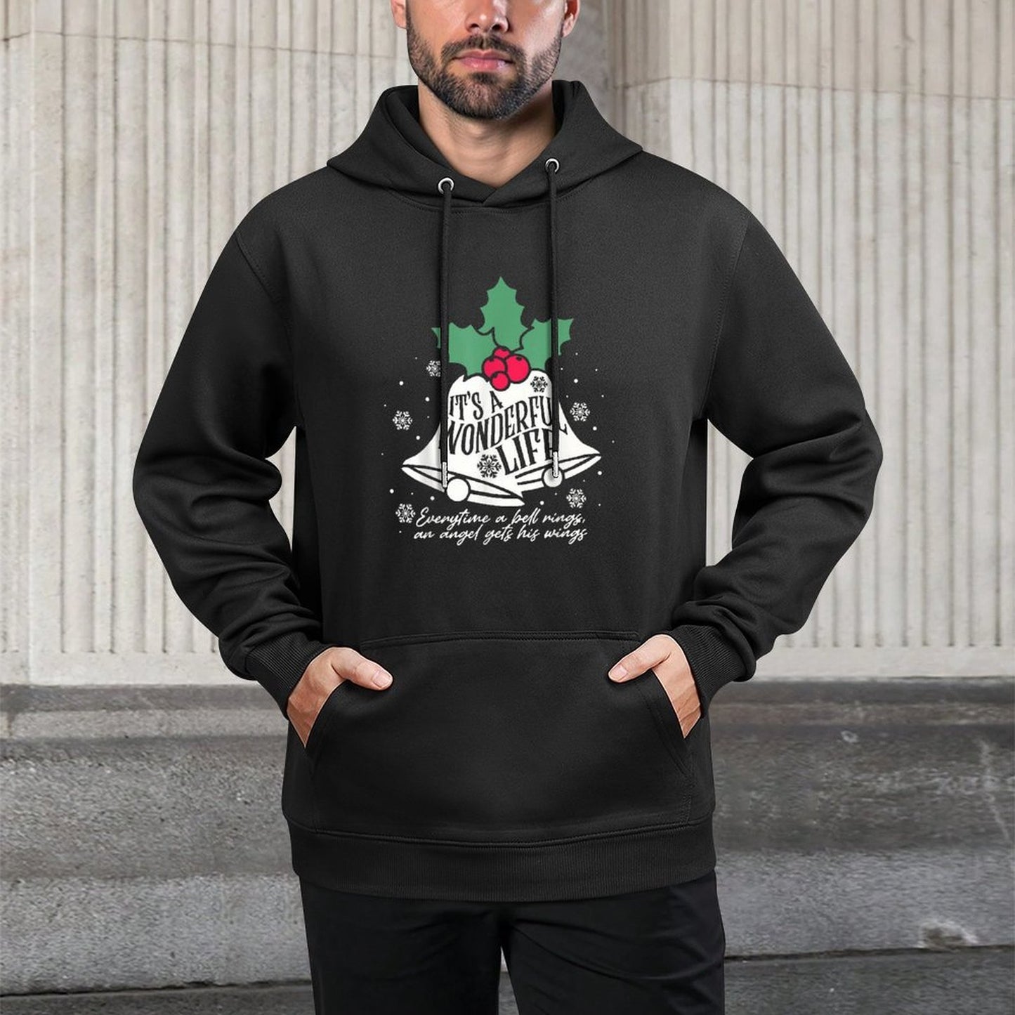 Its A Wonderful Life Every Time A Bell Rings Christmas Bell Medium-Weight Fabric Hoodie