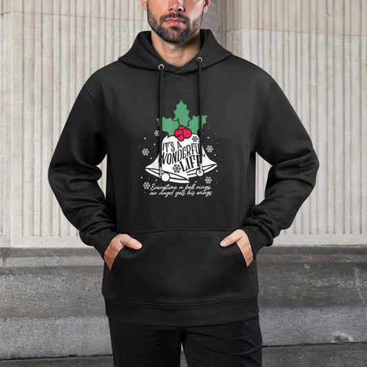 Its A Wonderful Life Every Time A Bell Rings Christmas Bell Medium-Weight Fabric Hoodie