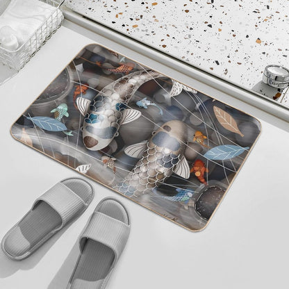 Koi Fish Pond Bath Mat