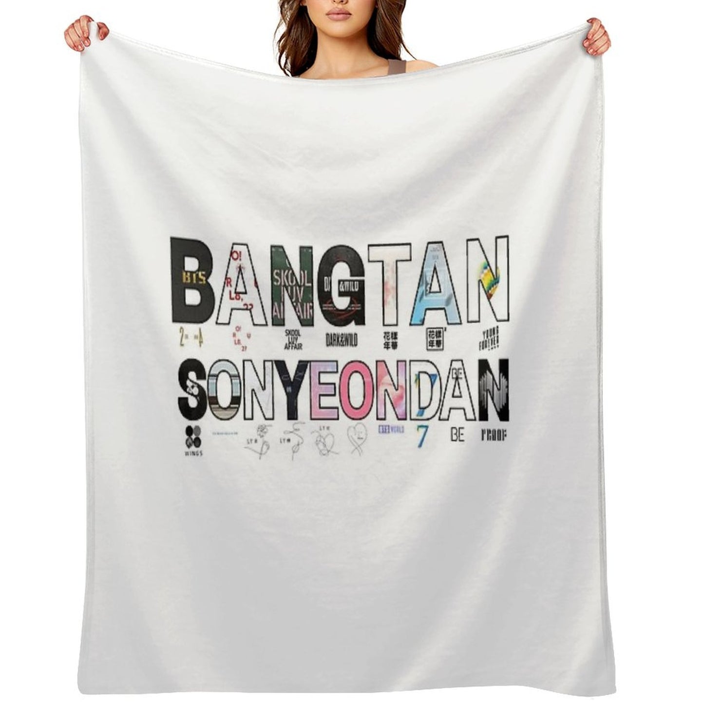 BANGTAN SONYEONDAN BTS Album Cover Design – BTS Discography Fan Art Throw Blanket