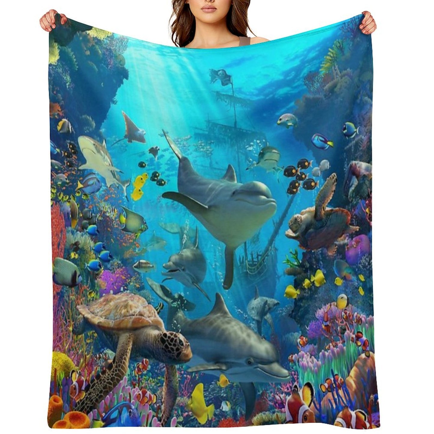 Dolphin Playground Throw Blanket