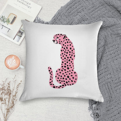 Pink Cheetahleopard Soft Hidden Zipper Throw Pillow