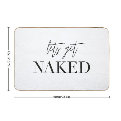 Lets Get Naked, Bathroom, Fun, Bathroom Deco, Bathroom Shower Curtain, Bathroom Rug, Bathroom Fun Bath Mat