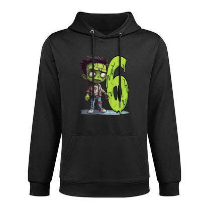 Kids Scary Zombie - Six Years - Creepy 6th Birthday Halloween Medium-Weight Fabric Hoodie
