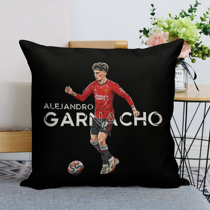 Alejandro Garnacho - Man United Linen Throw Pillow Cover