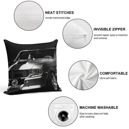 1967 Ford Mustang Shelby GT 500 Soft High-Density Material Throw Pillow