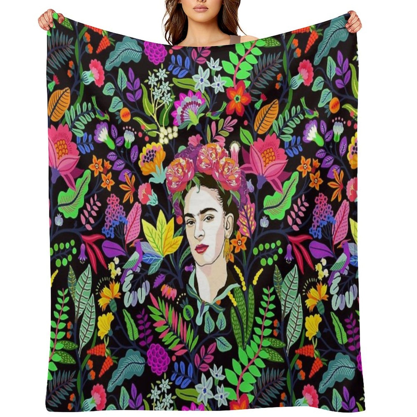 Frida in Bloom Throw Blanket