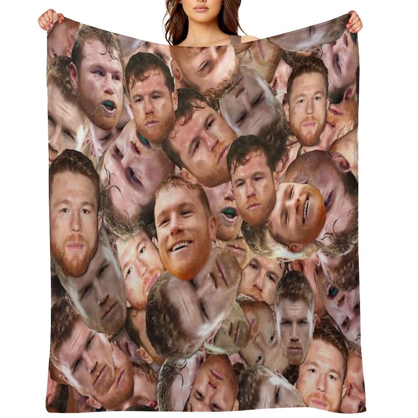 Canelo Álvarez - Boxing Face Pattern Throw Blanket