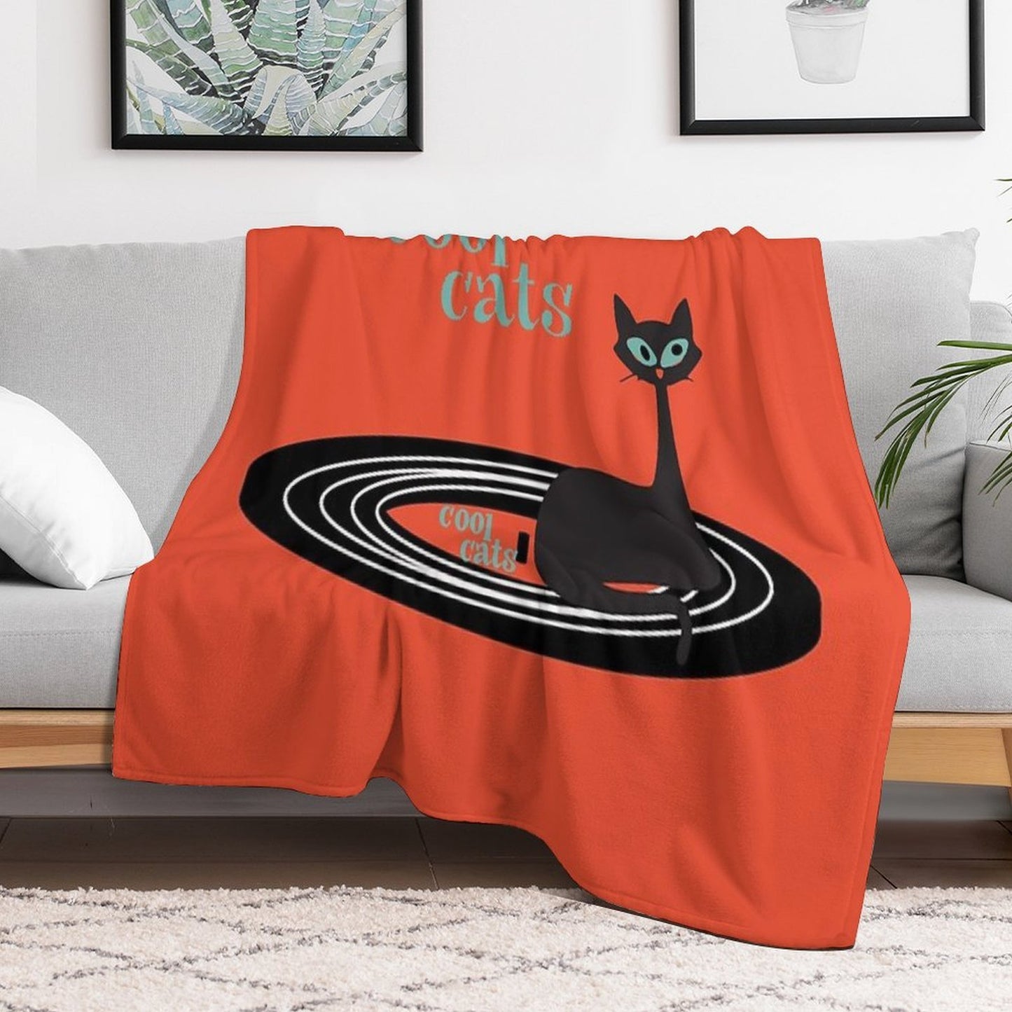 Cool Cats DJ MCM Style Throw Blanket