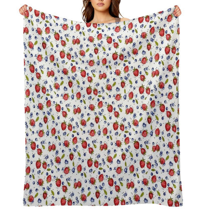 Strawberry, Blueberry, Mint Throw Blanket