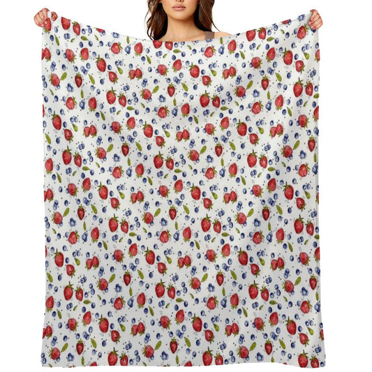 Strawberry, Blueberry, Mint Throw Blanket