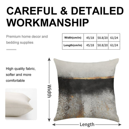 Soot And Gold Linen Throw Pillow Cover