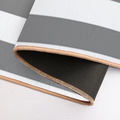 GRAY AND WHITE STRIPES Bath Mat