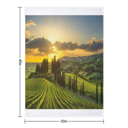 Vineyards And Countryside Landscape in Maremma. Tuscany Throw Blanket