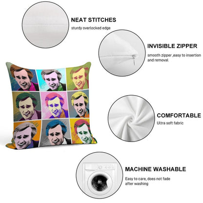 Alan Partridge Warhol Inspired Pop Art 3x3 Soft Fade-Resistant Throw Pillow