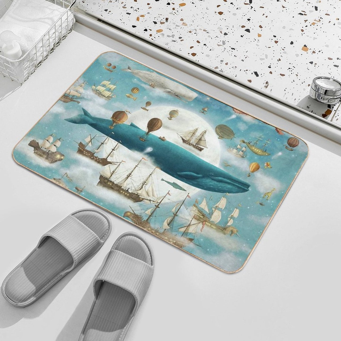 Ocean Meets Sky - Book Art Bath Mat