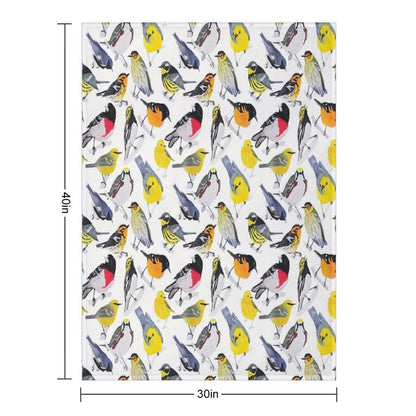 Springtime Birds Throw Blanket