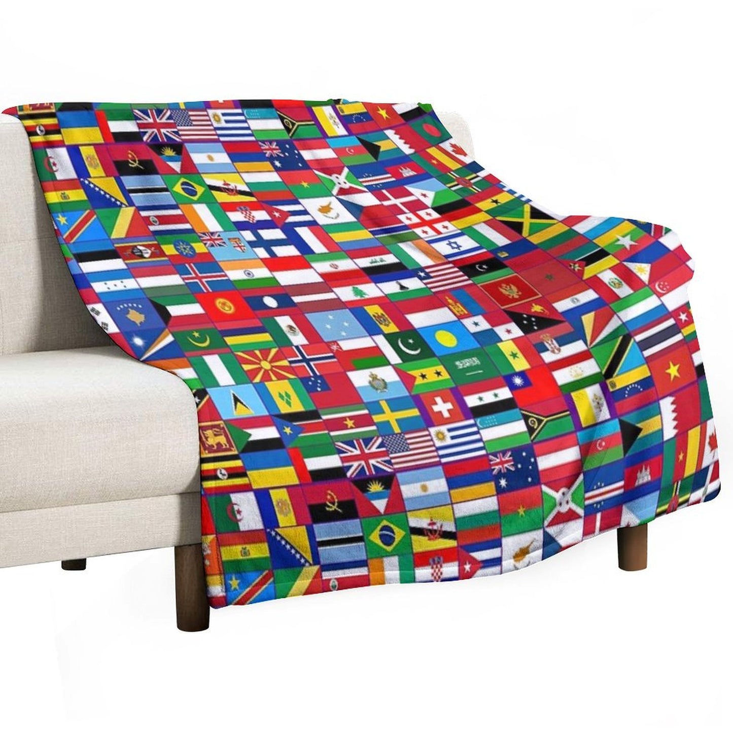 World Flags Throw Blanket