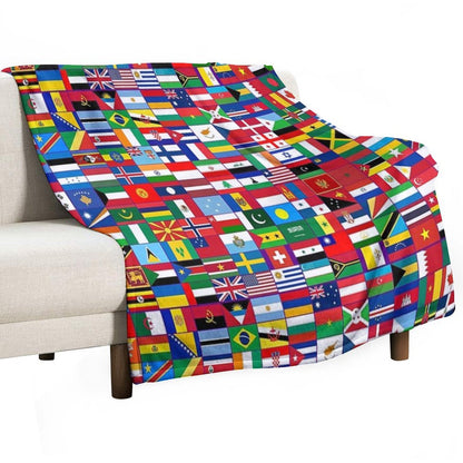 World Flags Throw Blanket