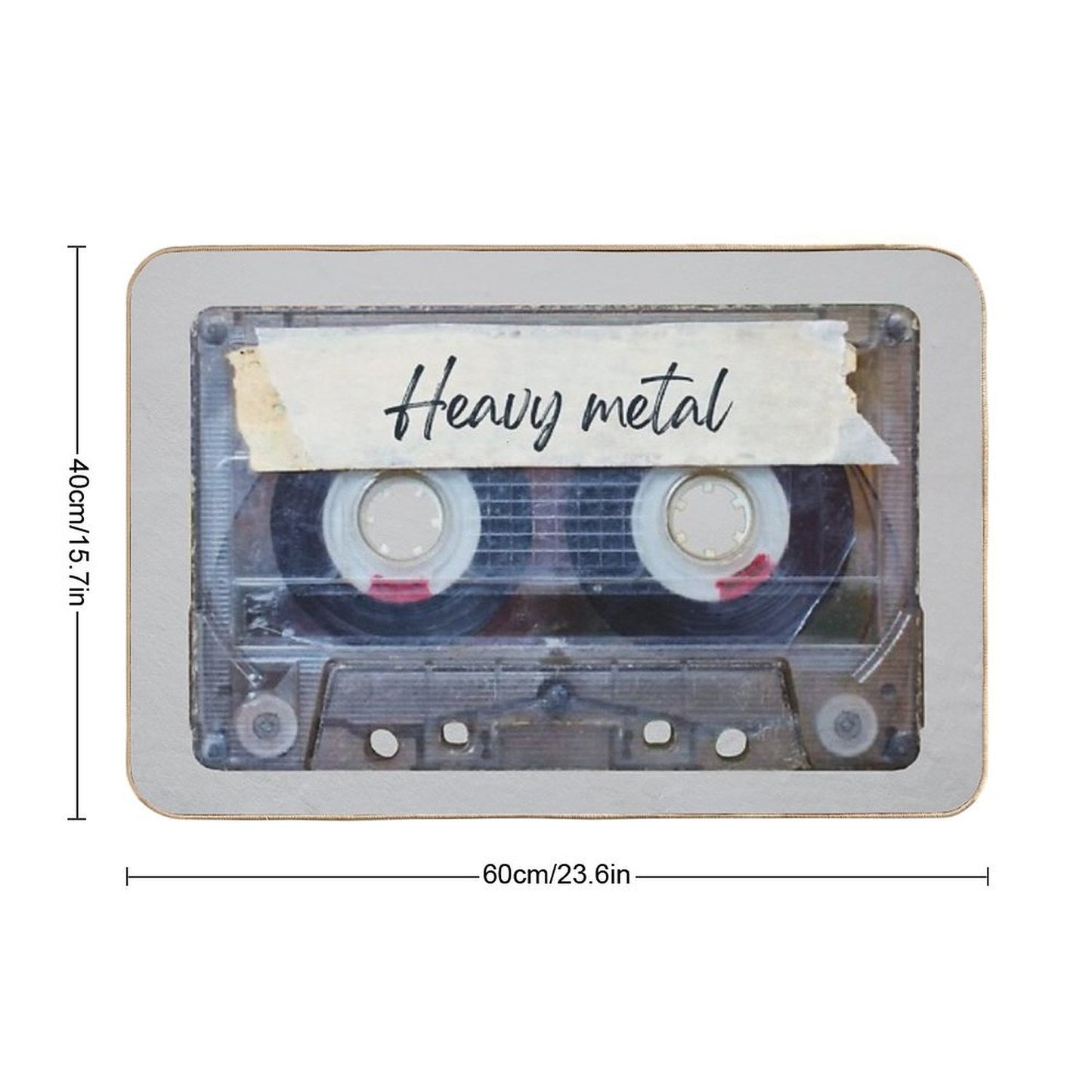 Best of Heavy Metal Music Songs Style Cassette Old School Bath Mat