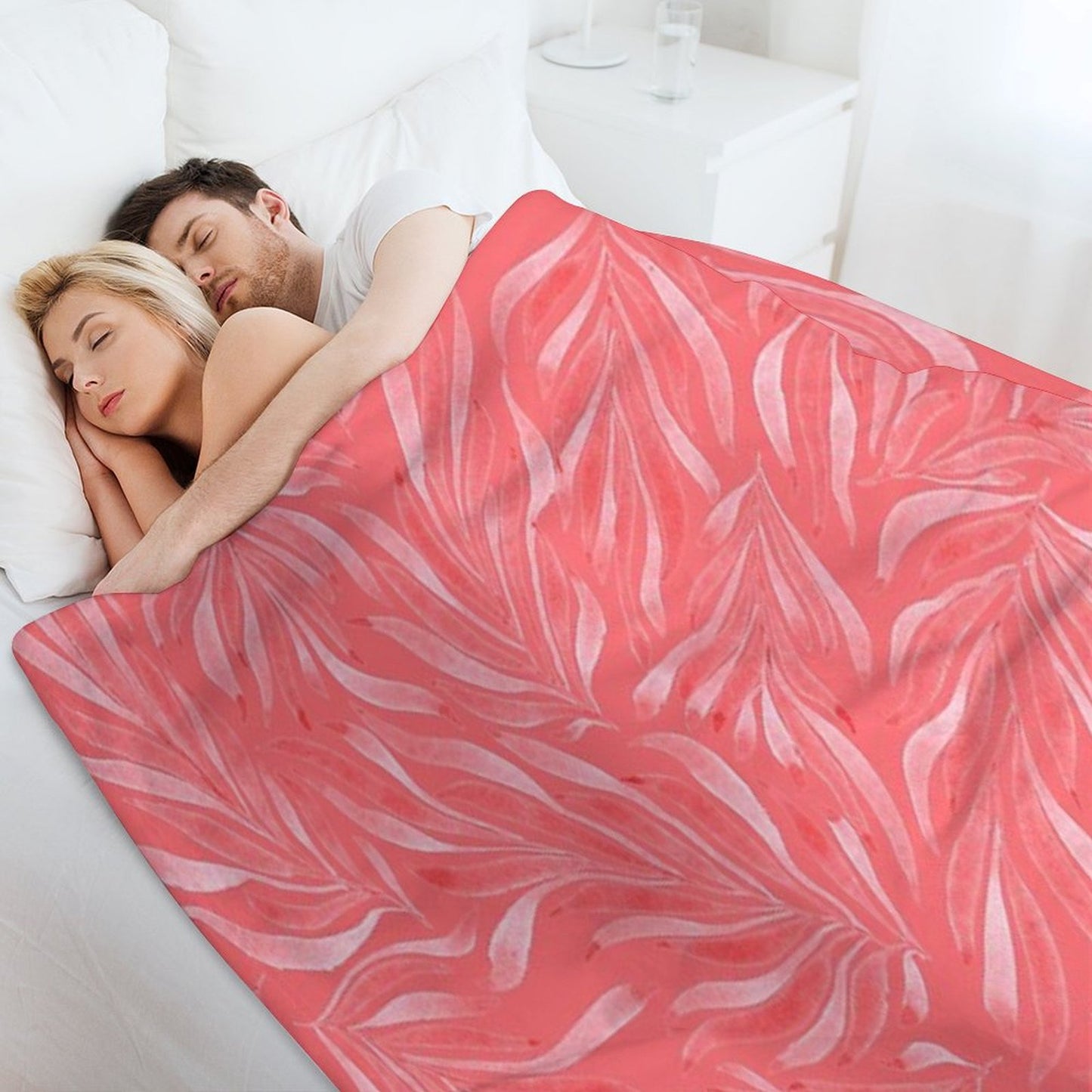 Coral Pink Throw Blanket