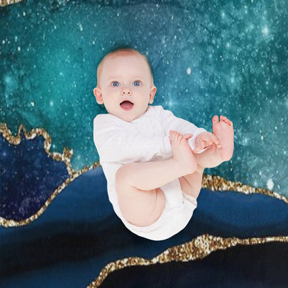 Glamour Milky Way Faux Marble Galaxy Throw Blanket