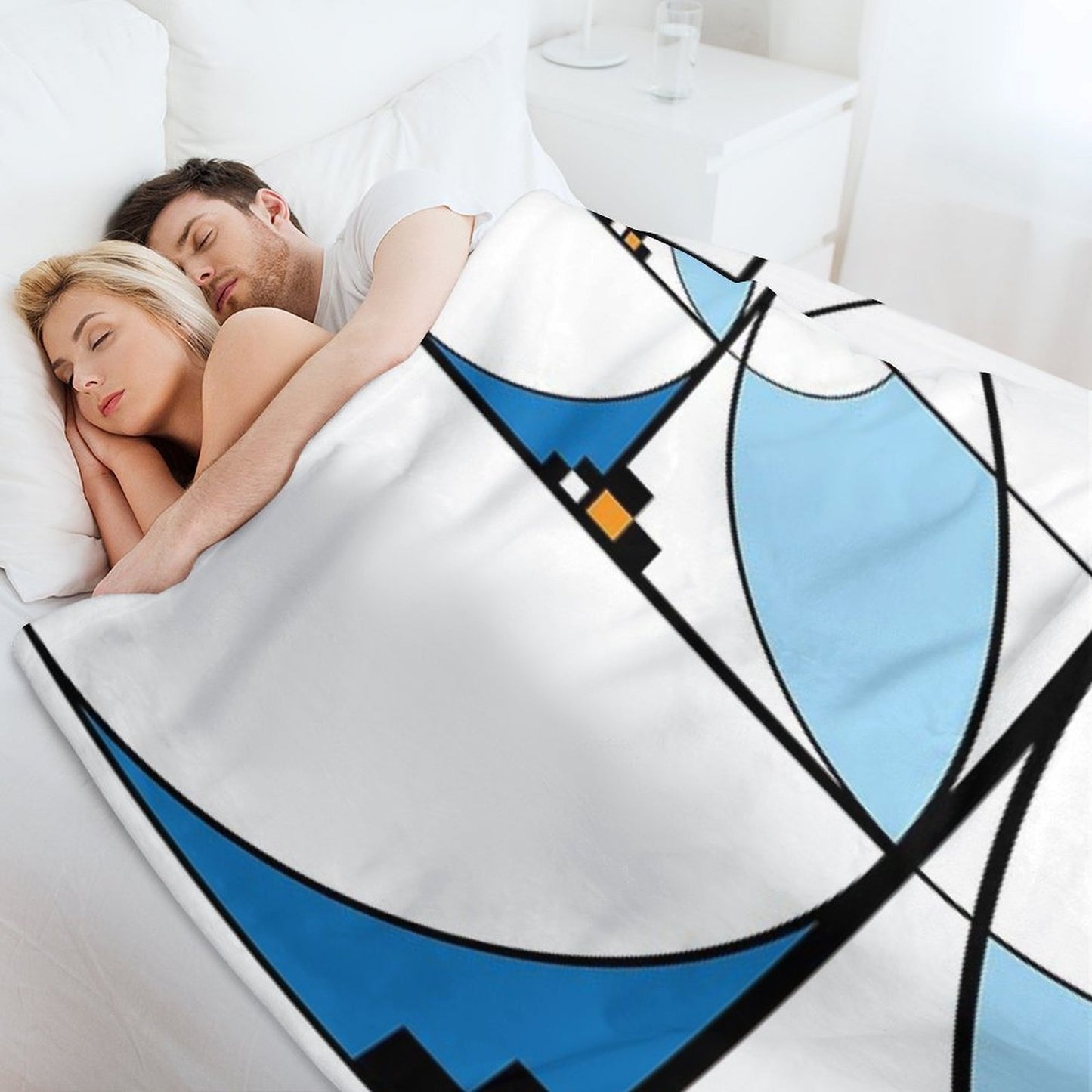 Mid Century Modern Lykes Blues Throw Blanket