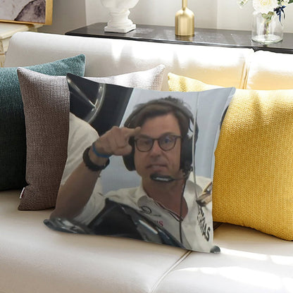 Toto Pointing at Camera Soft Hidden Zipper Throw Pillow