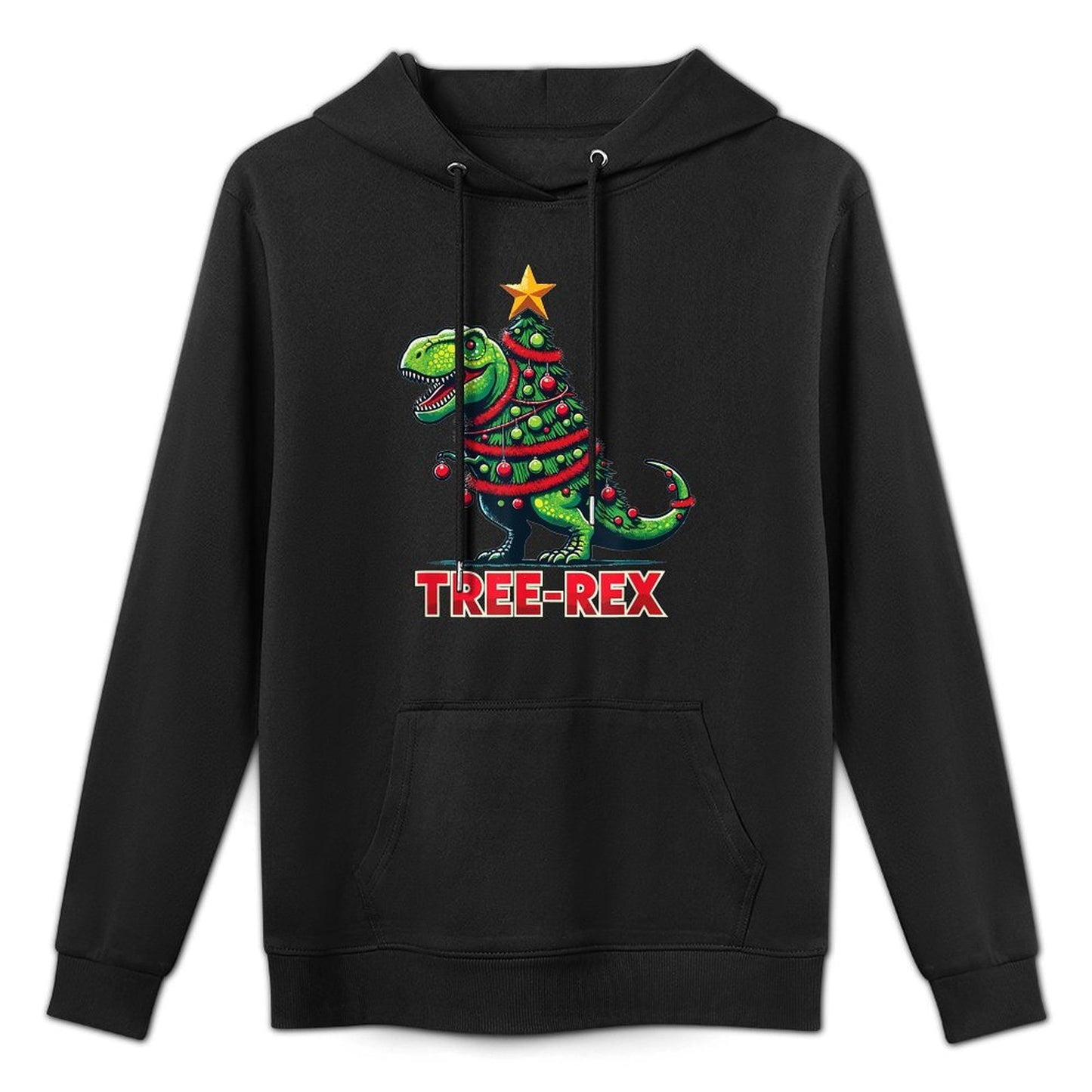 Tree Rex Funny Tyrannosaurus Rex Christmas Pun Machine Washable Hoodie