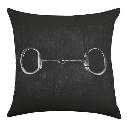 Snaffle Linen Throw Pillow Cover