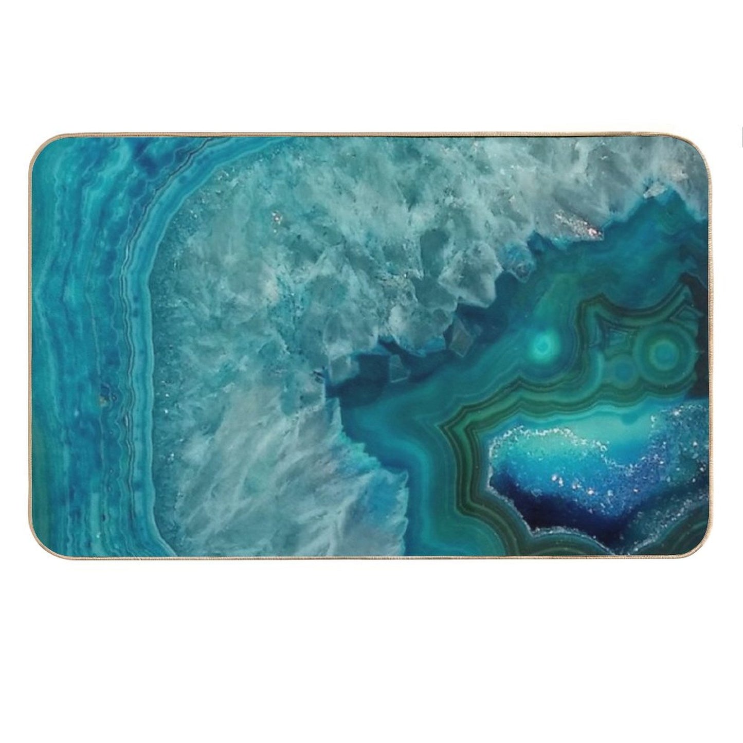 Turquoise Teal Agate Stone Bath Mat
