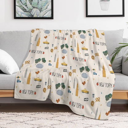 New York City Poster Throw Blanket