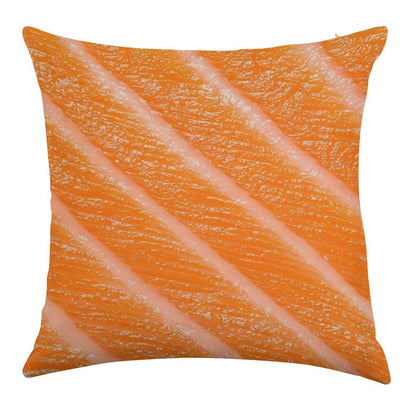 Salmon Sushi  Sashimi Linen Throw Pillow Cover