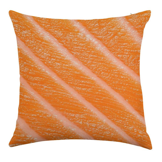 Salmon Sushi  Sashimi Linen Throw Pillow Cover