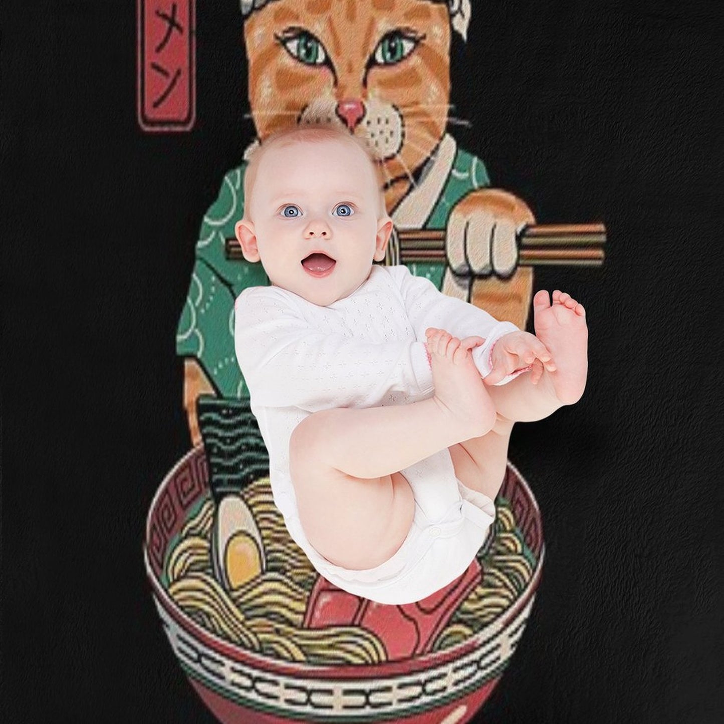 Neko Ramen Throw Blanket